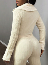 Women's Fuzzy Collar & Cuff Patchwork Casual Cardigan, Suitable For Christmas, New Year, Valentine's Day, Dates And Everyday Wear, Winter